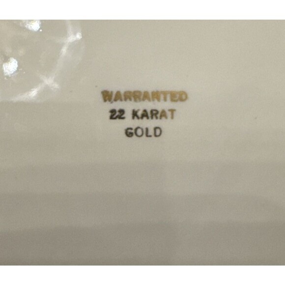 Royal China Inc Plate Warranted 22K Colonial Gold set (4) Bread 7.25” 6” Vintage - Picture 5 of 5